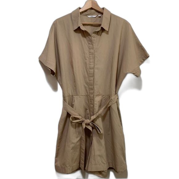 Uniqlo tan linen blend romper play suit size xl - Picture 1 of 8